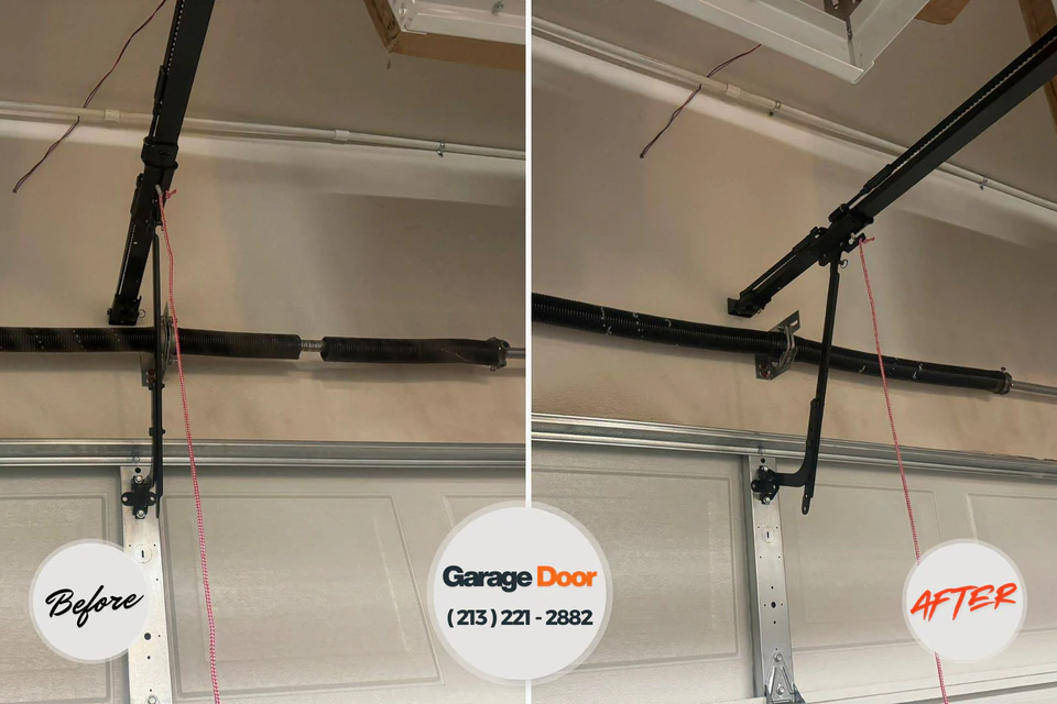 Before and after: garage door repair Sibley, LA